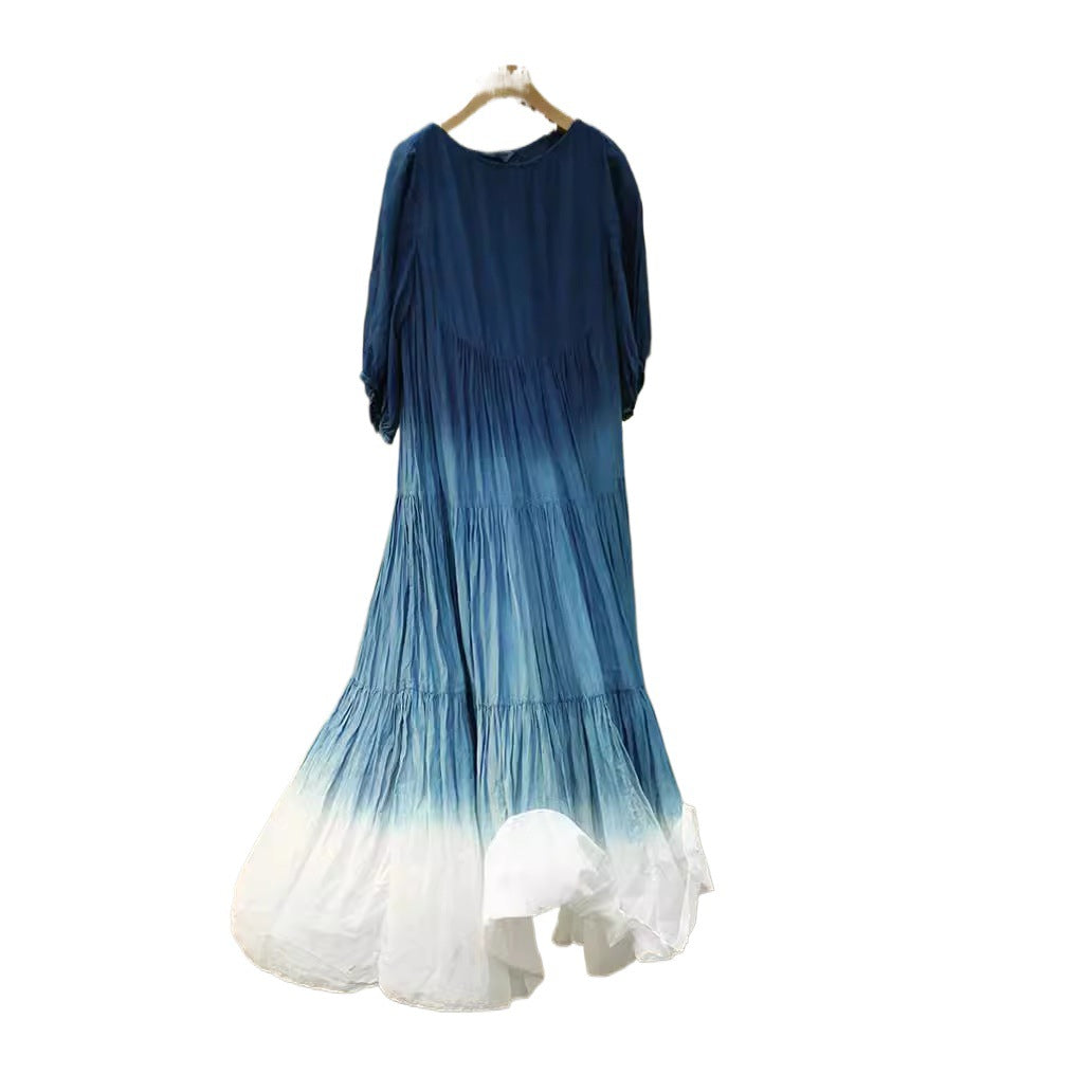 Ombre Loose-fit Cotton Dress by Ricaloux