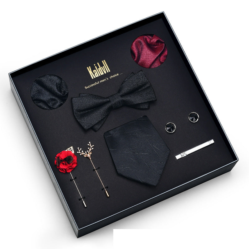Eight Piece Tie Square Bow Tie Brooch by Ricaloux
