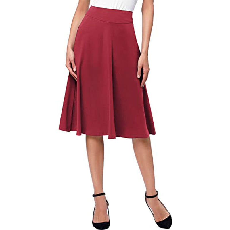 Womens Summer Flared Elastic Mid-Length Skirt by Ricaloux