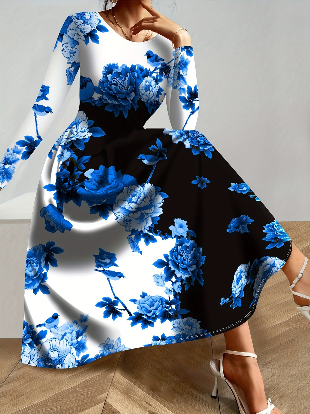 Printed Elegant Long Dress For Parties – Premium 0 | RICALOUX