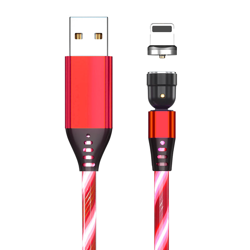 540 Rotate Luminous Magnetic Cable 3A Fast Charging Mobile Phone Charge Cable For LED Micro USB Type C For I Phone Cable – Premium 0 | RICALOUX