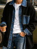 Design-inspired Denim Patch Lapel Coat by Ricaloux