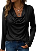 Womens Turtleneck Long-sleeve Loose-fitting Top by Ricaloux