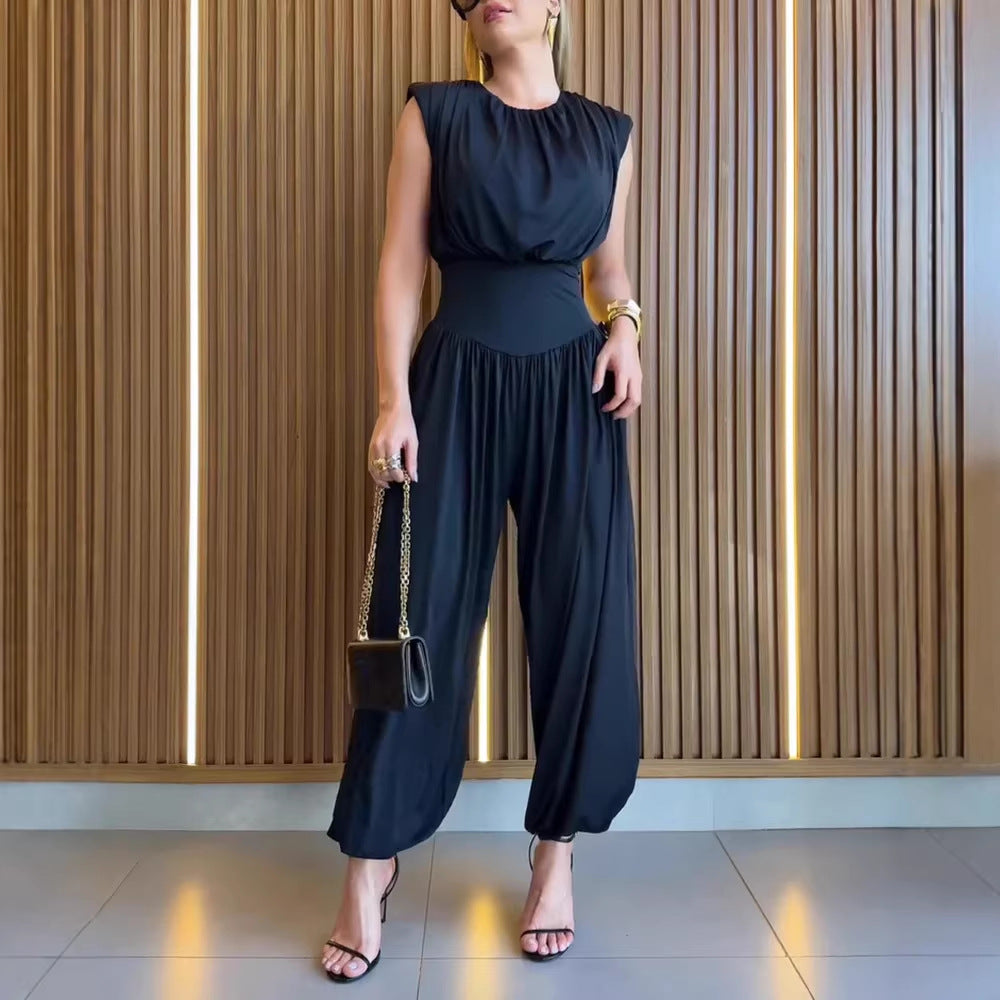 Womens Fashion Loose-fit Elegant Waist-cinching Jumpsuit by Ricaloux