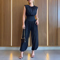 Womens Fashion Loose-fit Elegant Waist-cinching Jumpsuit by Ricaloux