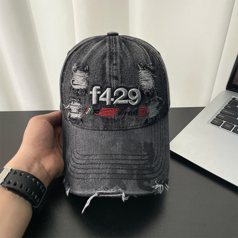 Monochromatic Three-dimensional Embroidered Frayed-edge Personalized Print Brim Trendy Casual Baseball Cap Suitable For Street And Travel Use – Premium 4 | RICALOUX