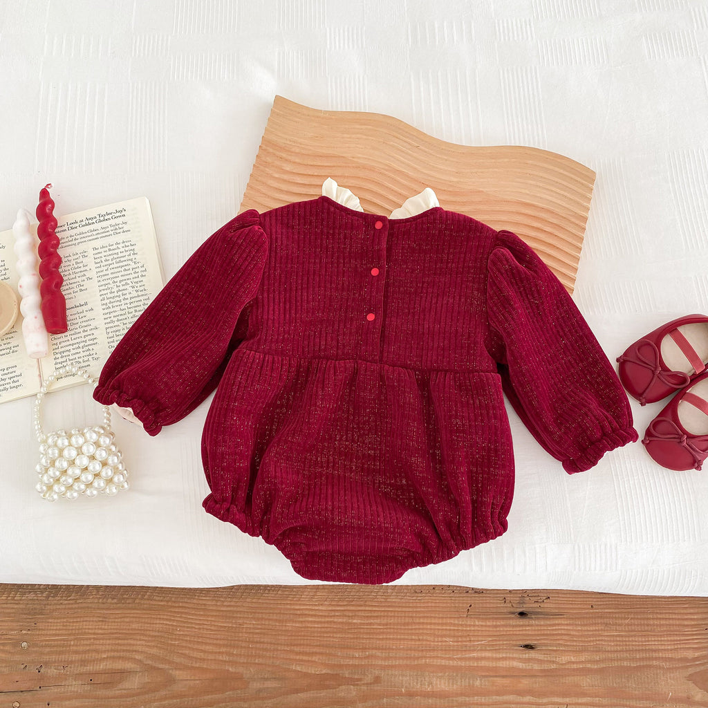 Clothes For Babies Fleece-lined Jumpsuit Baby Girl Rompers - RICALOUX