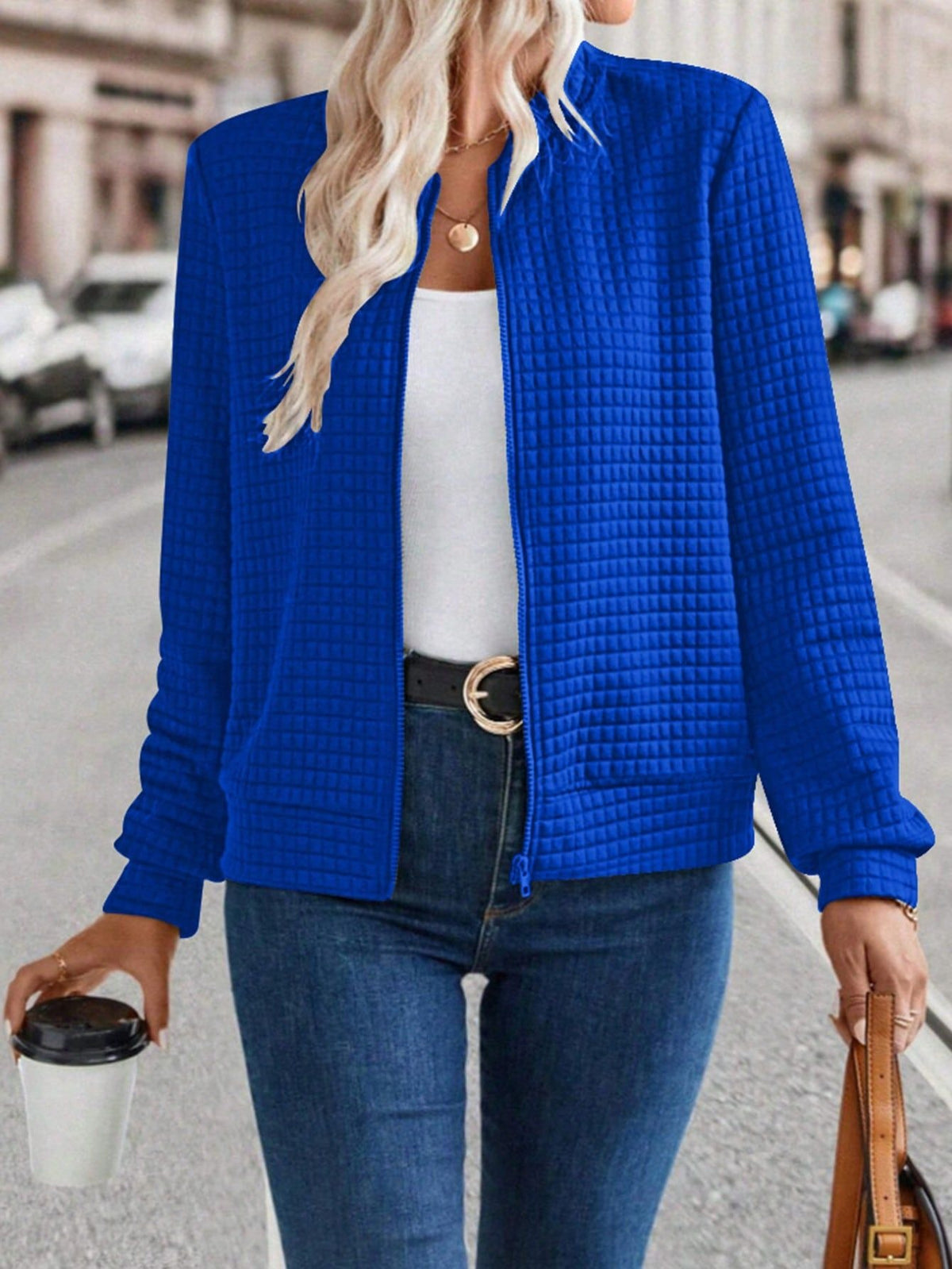 Hot Selling New Arrival Women's Long Sleeve Zip-Up Solid Color Decorative Cardigan, Solid Casual Outerwear For Ladies – Premium 4 | RICALOUX