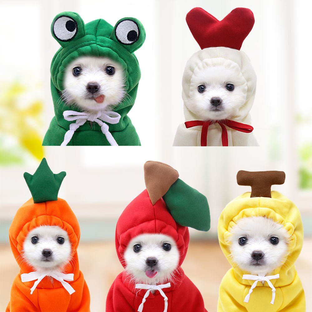 Cute Fruit Dog Clothes For Small Dogs Hoodies Winter Warm Fleece Pet Clothing Puppy Cat Costume Coat For French Chihuahua Outfit - RICALOUX
