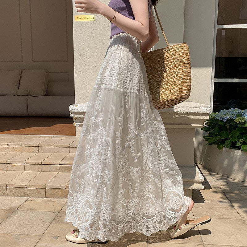 Slimming High-waisted Chic Casual A-line Maxi Skirt by Ricaloux