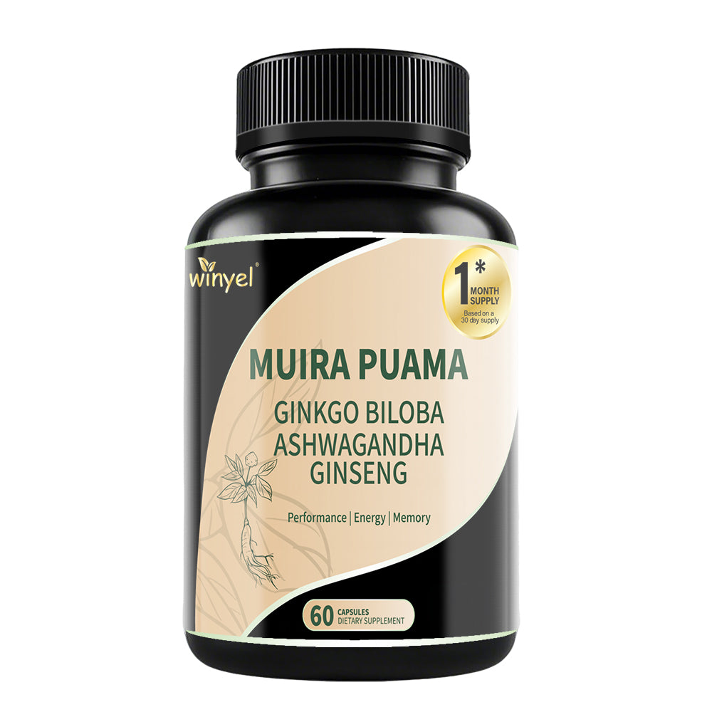 Muira Puama Ginseng Ashwagandha Ginkgo Tribulus Herbal Supplements Unleash Your Potential Through Our Pills Dietary Supplements, Help Promote An Active And Healthy Lifestyle 60 Capsules – Premium 0 | RICALOUX