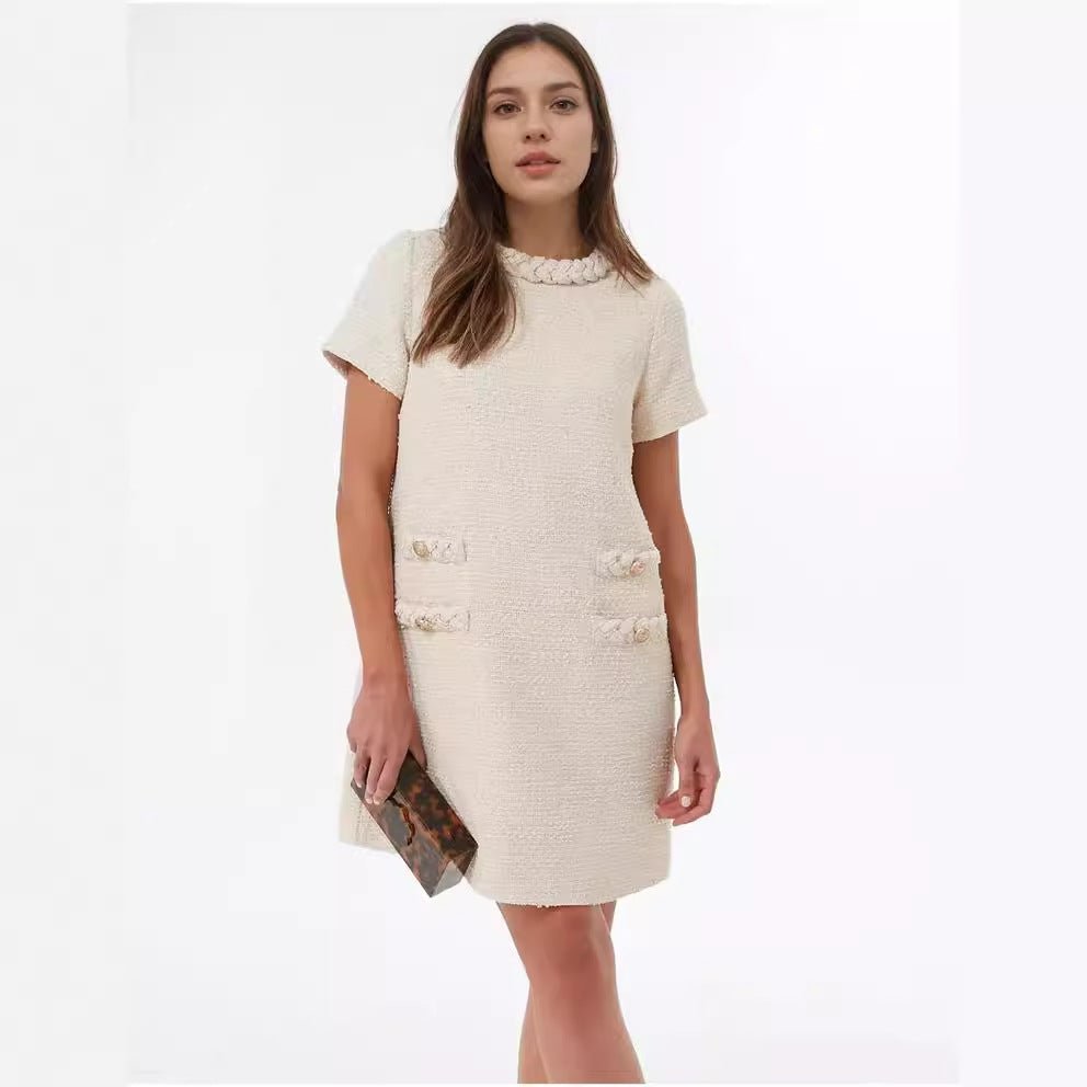 Women's Tweed Jack Dress Tight - RICALOUX