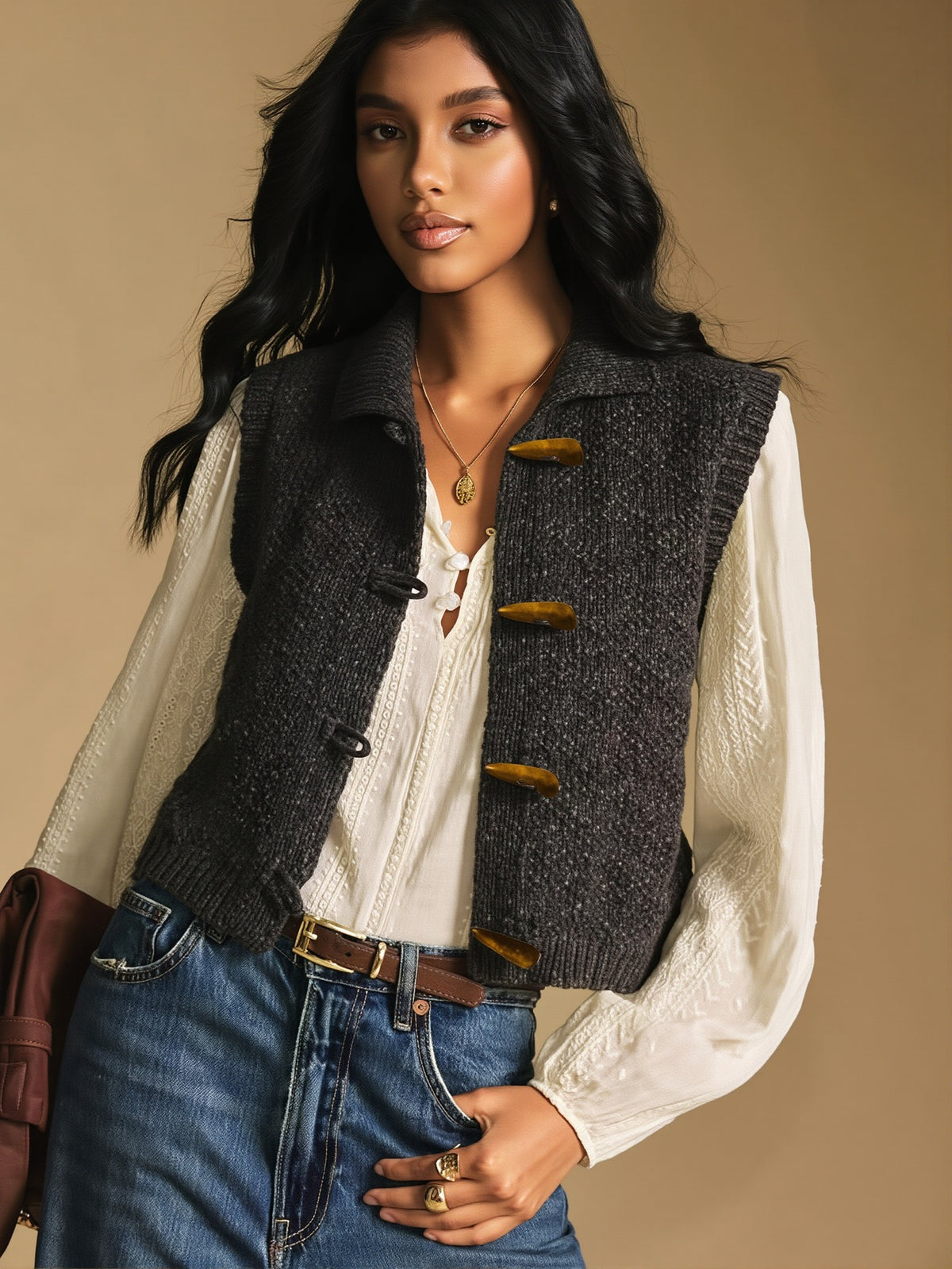 Womens Fashionable And Versatile Knitted Cardigan Coat by Ricaloux