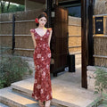 Summers New Slimming Flounce Maxi Dress by Ricaloux