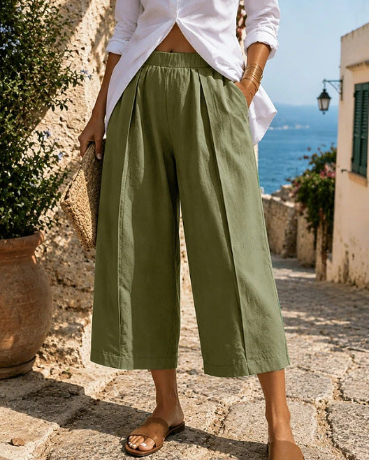 Solid-color Fashionable Loose-fitting Casual Wide-leg Pants – Premium 0 | RICALOUX