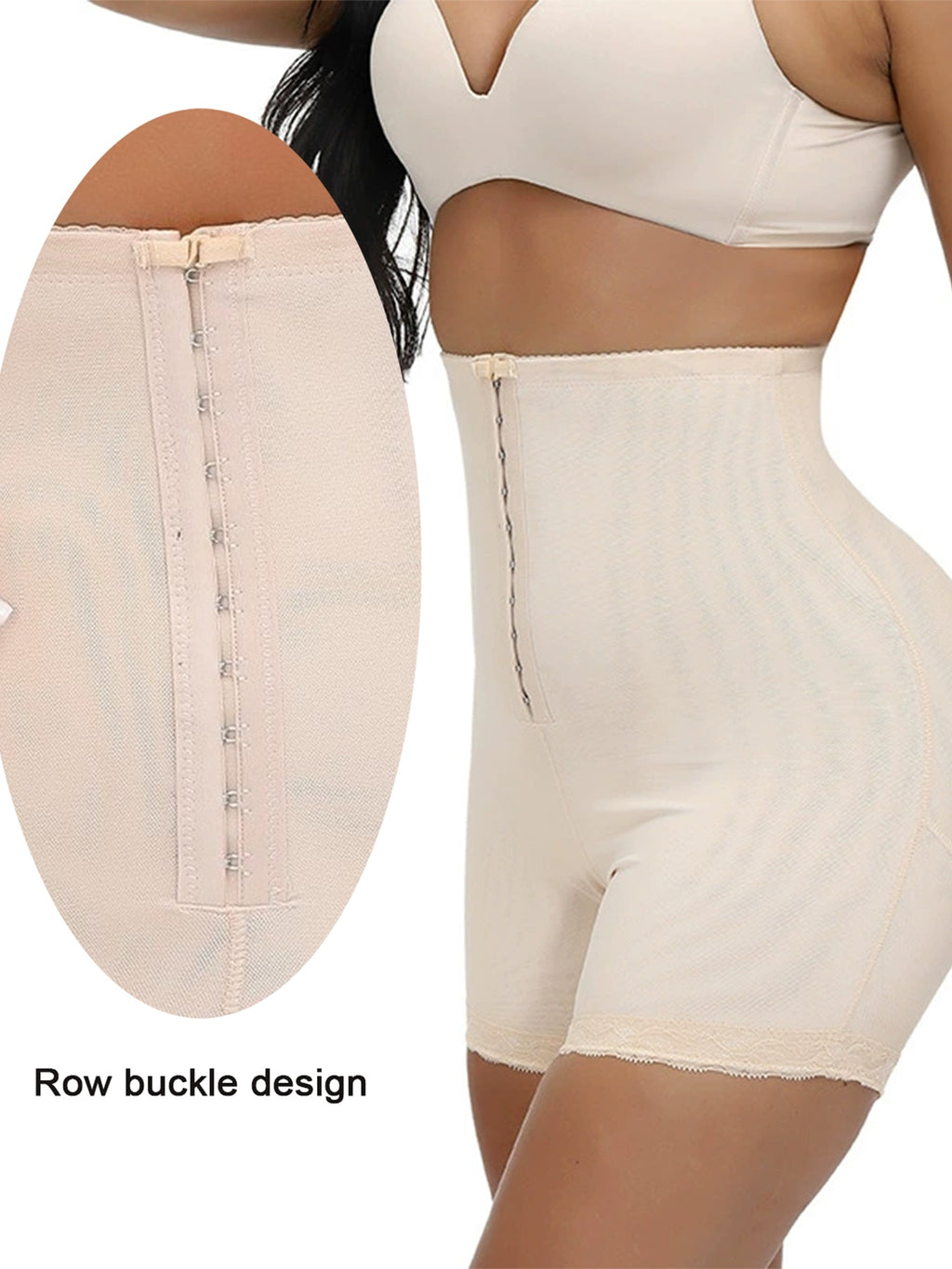 New High-Waist Postpartum Shaping Panties, Women's Lace Boyshort Shapewear With Buckle Closure, Tummy Control, Hip Lifting & Waist Slimming Base Layer Shorts by Ricaloux