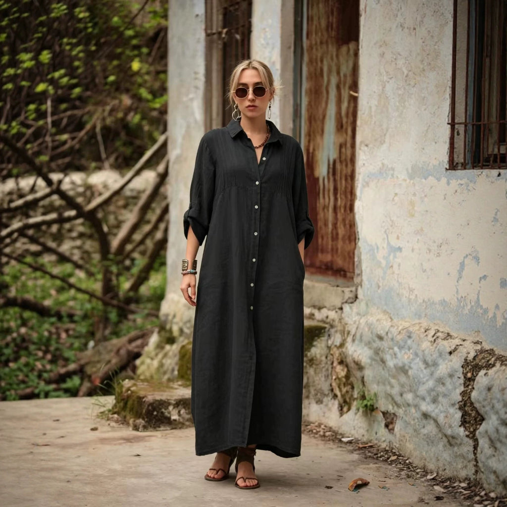 Elegant Simple Loose-fit Fashionable Long Dress by Ricaloux