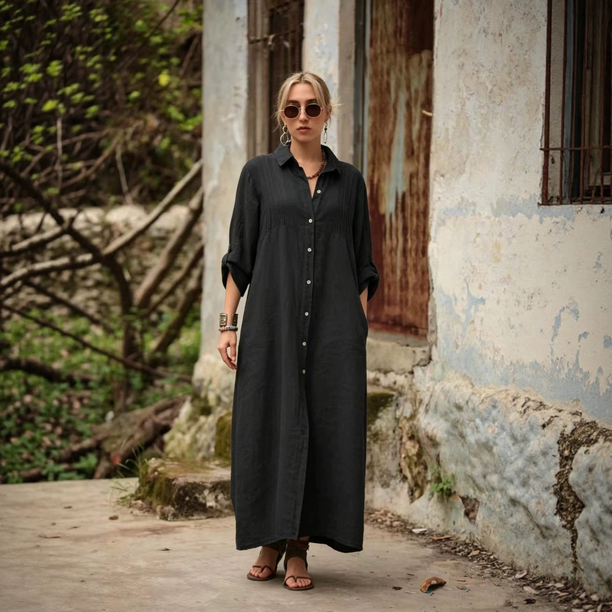Elegant Simple Loose-fit Fashionable Long Dress by Ricaloux