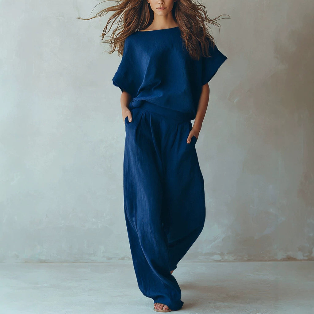 Loose-fit Figure-flattering Linen Two-piece Set by Ricaloux