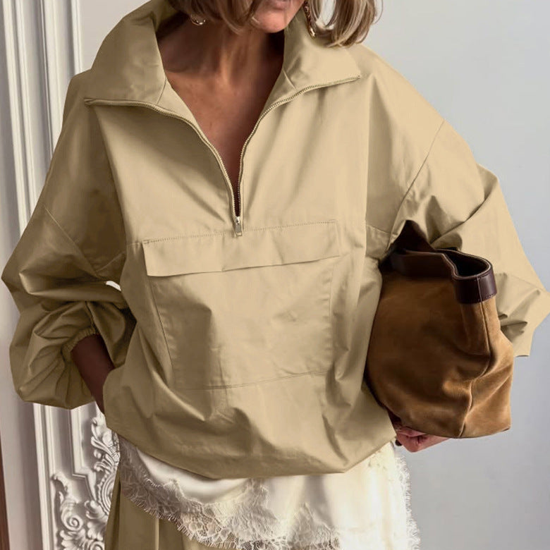 New British-style Loose-fitting Casual Womens Hoodie by Ricaloux