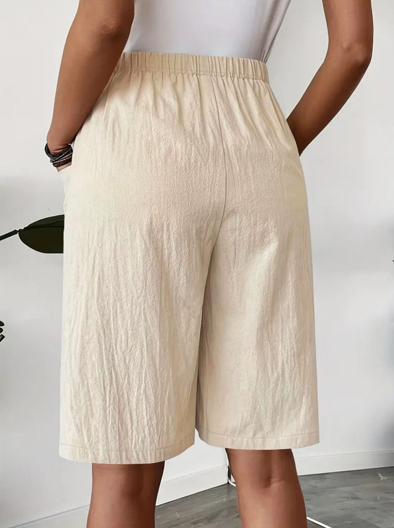 Women's Casual Elastic Waist Skort With Pockets Lightweight Wrap Front Knee-Length Shorts For Summer – Premium 4 | RICALOUX