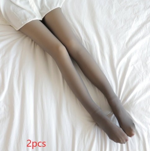 Fake Translucent Plus Size Leggings Fleece Lined Tights Fall And Winter Warm Fleece Pantyhose Women Fleece Lined Pantyhose Thermal Winter Tights - RICALOUX
