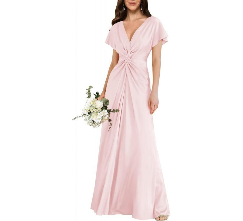 Chiffon Short-sleeve A-line Dress For Women by Ricaloux