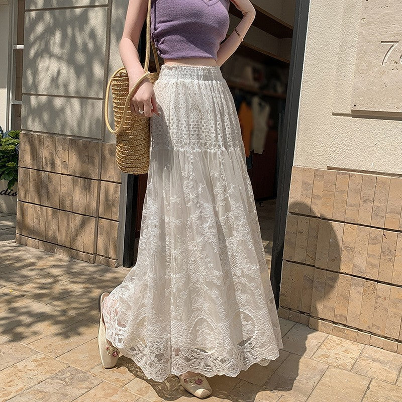 Slimming High-waisted Chic Casual A-line Maxi Skirt by Ricaloux