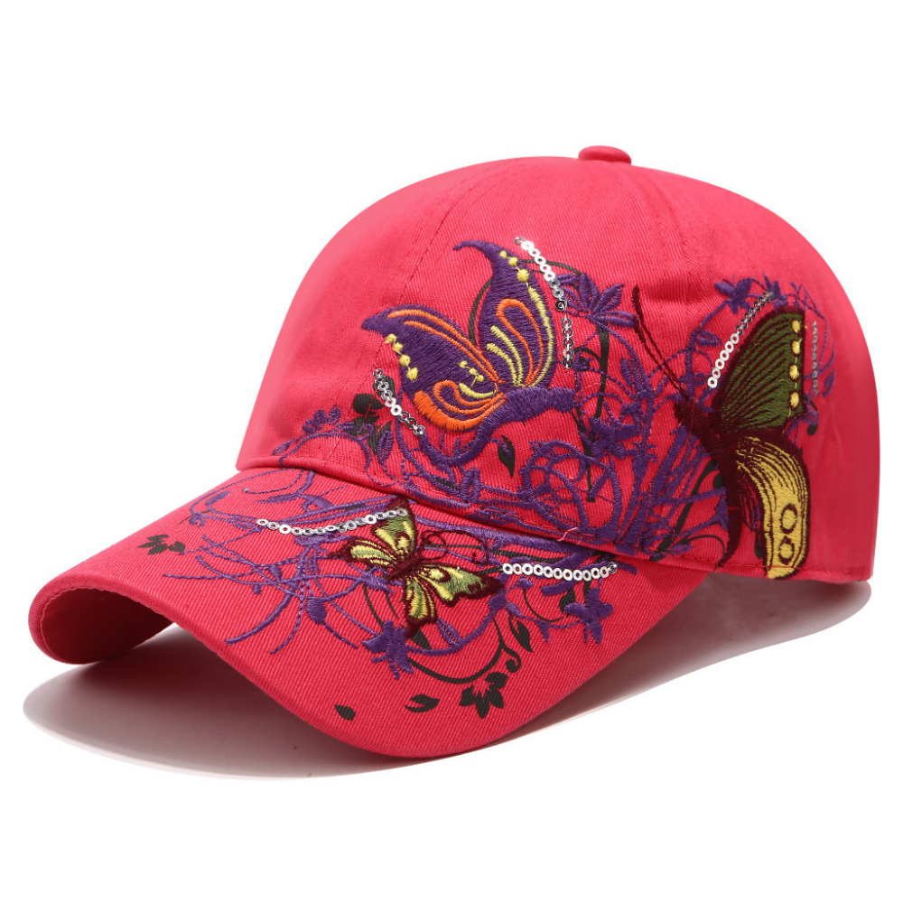 Summer Women's Embroidered Flower And Butterfly Sequin Fashion Trend Sun Hat For Outdoor Outings, Summer Shopping, Vacation - Versatile Hat – Premium 4 | RICALOUX