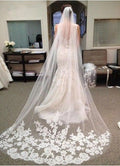 Women's Elegant And Simple Lace White Veil - RICALOUX