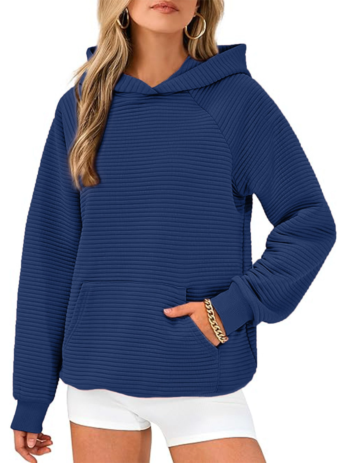Women Fashion Hooded Sweatshirt, Casual Long Sleeve Pocket Hoodie by Ricaloux