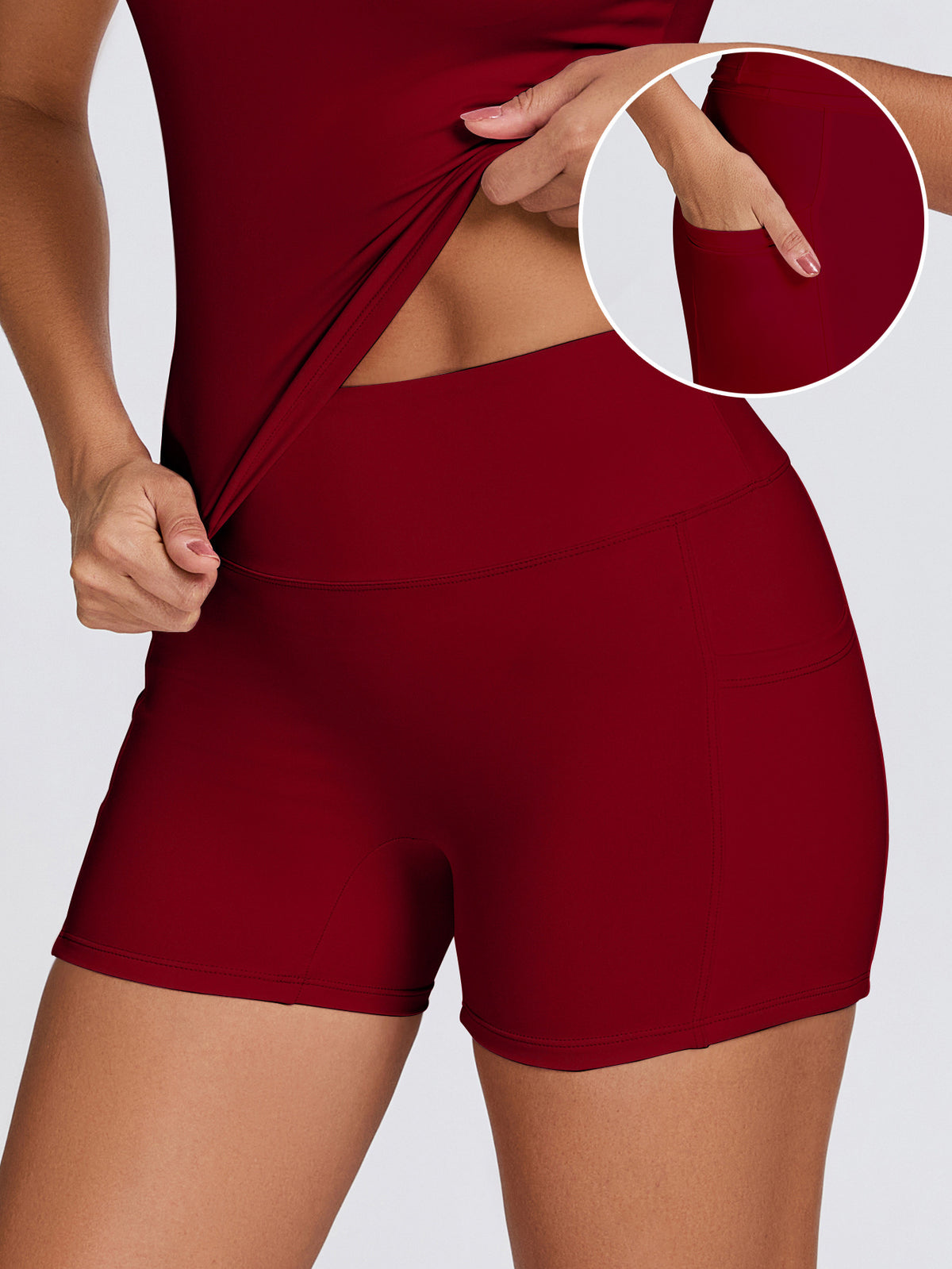 Womens Quick-Drying Yoga Outfit With Pockets Outdoor Running And Fitness Shorts by Ricaloux
