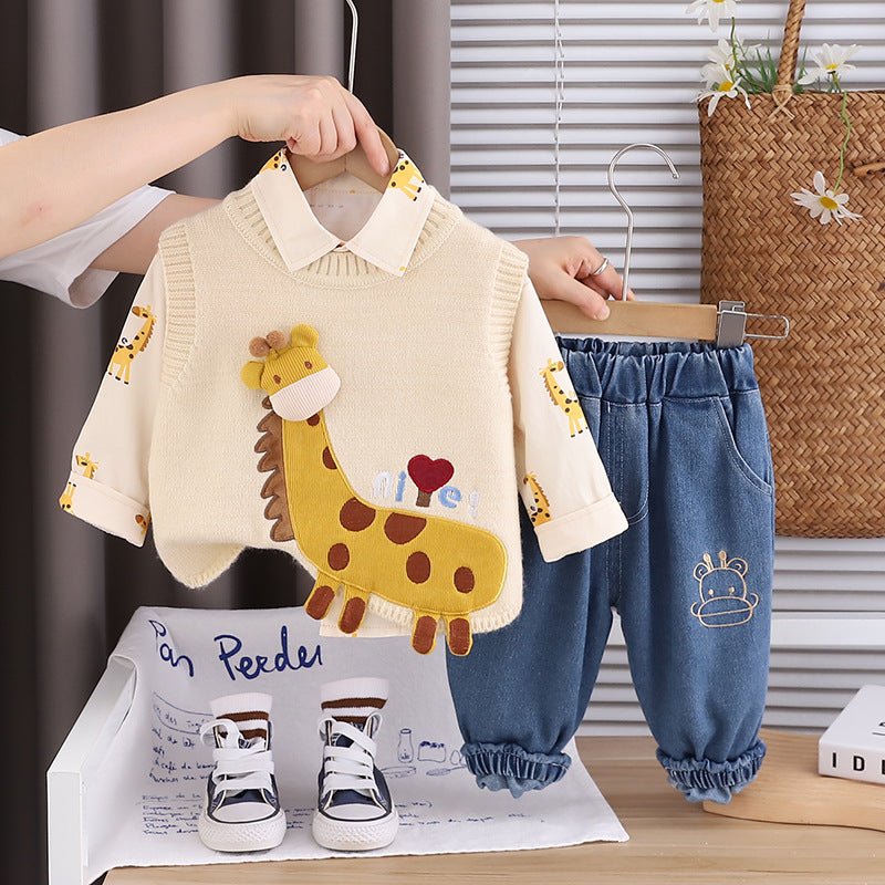 Boys Autumn Clothing Suit Baby Giraffe - RICALOUX