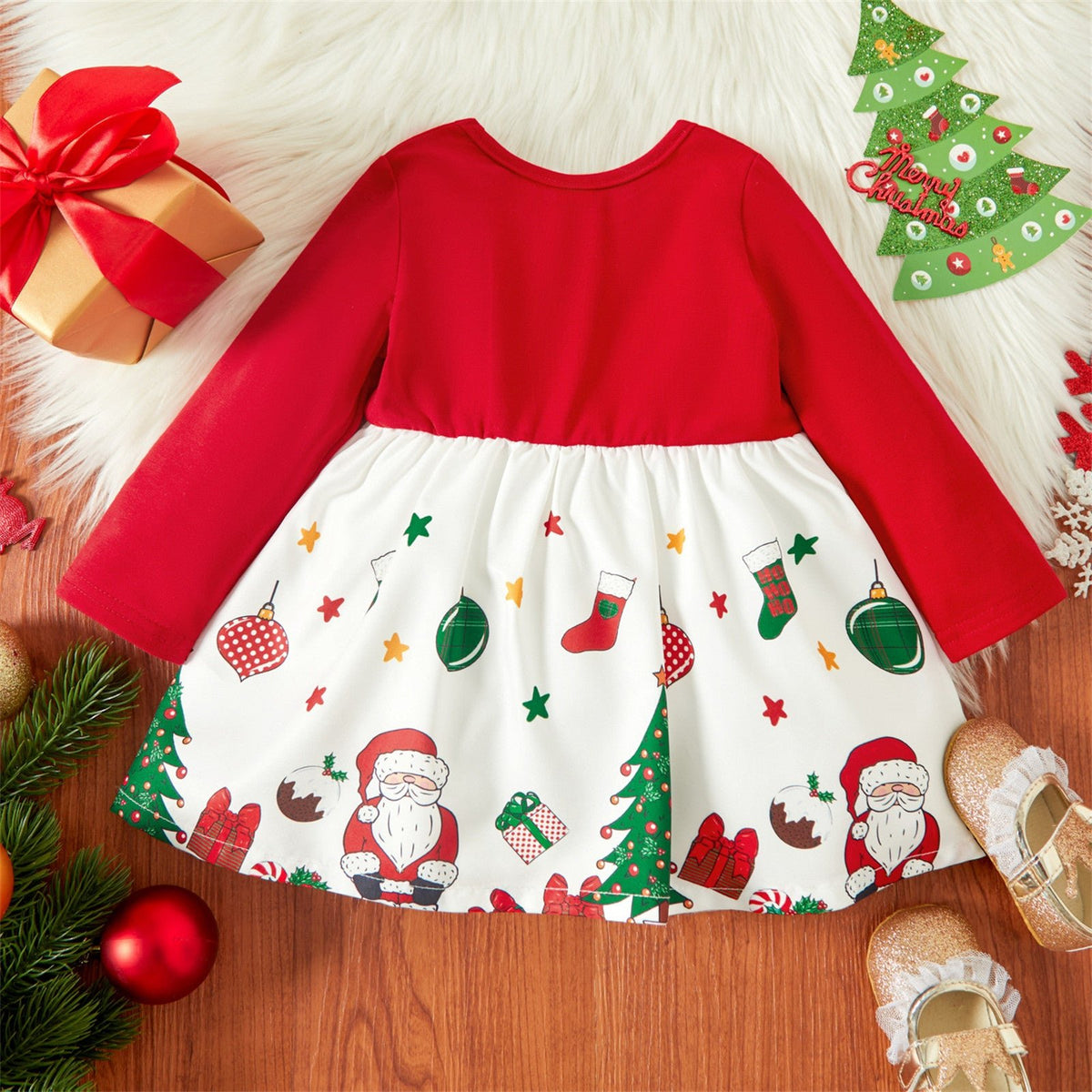 PatPat Christmas Baby Dress Girl Clothes New Born Infan - RICALOUX
