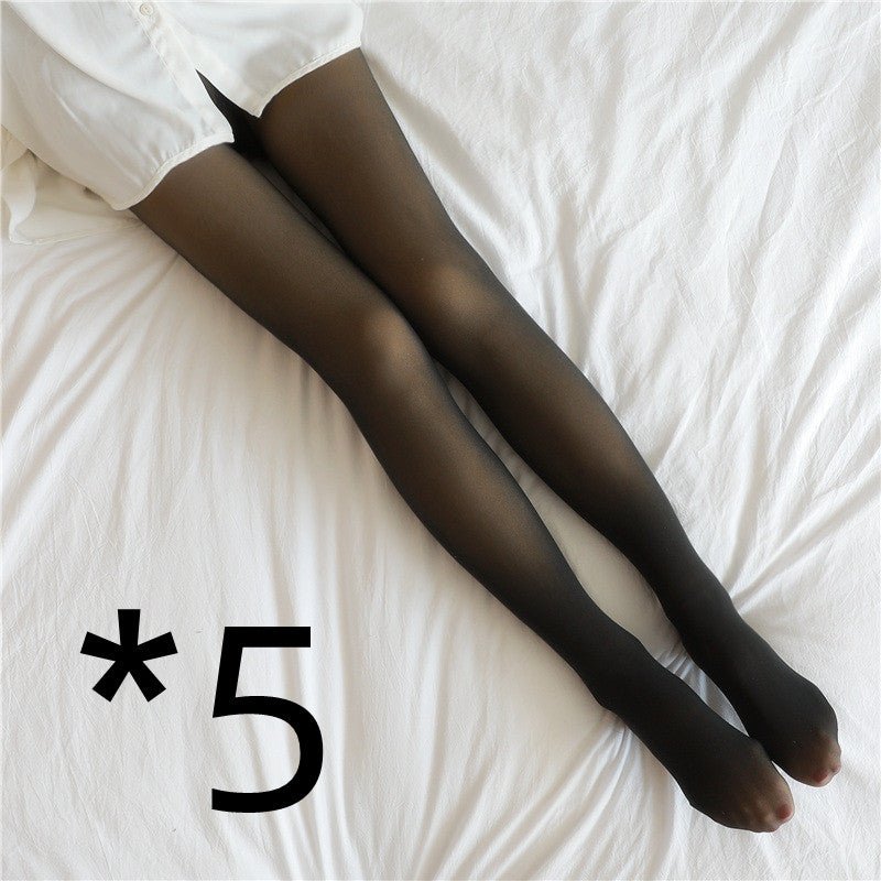 Fake Translucent Plus Size Leggings Fleece Lined Tights Fall And Winter Warm Fleece Pantyhose Women Fleece Lined Pantyhose Thermal Winter Tights - RICALOUX