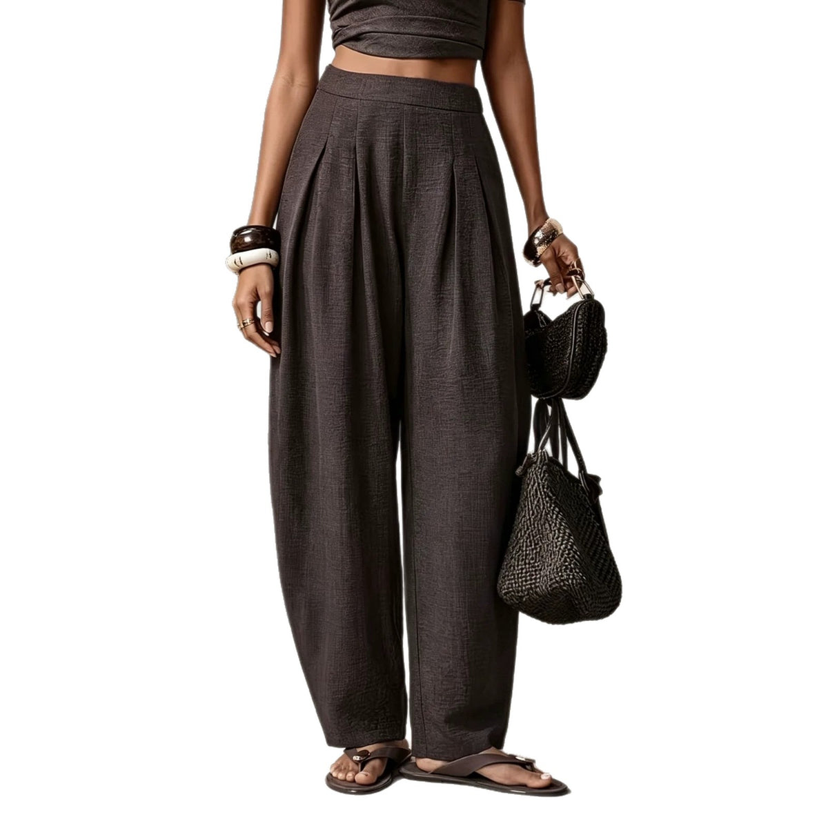 Retro Casual Versatile Womens Pants by Ricaloux
