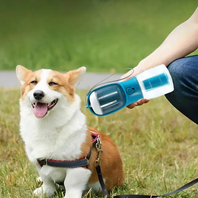 Dog Water Cup Drinking Food Garbage Bag Three-in-one Portable Small Multi-functional Pet Cups Pets Supplies by Ricaloux