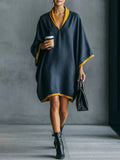 Relaxed-fit Linen-blend V-neck Dress by Ricaloux