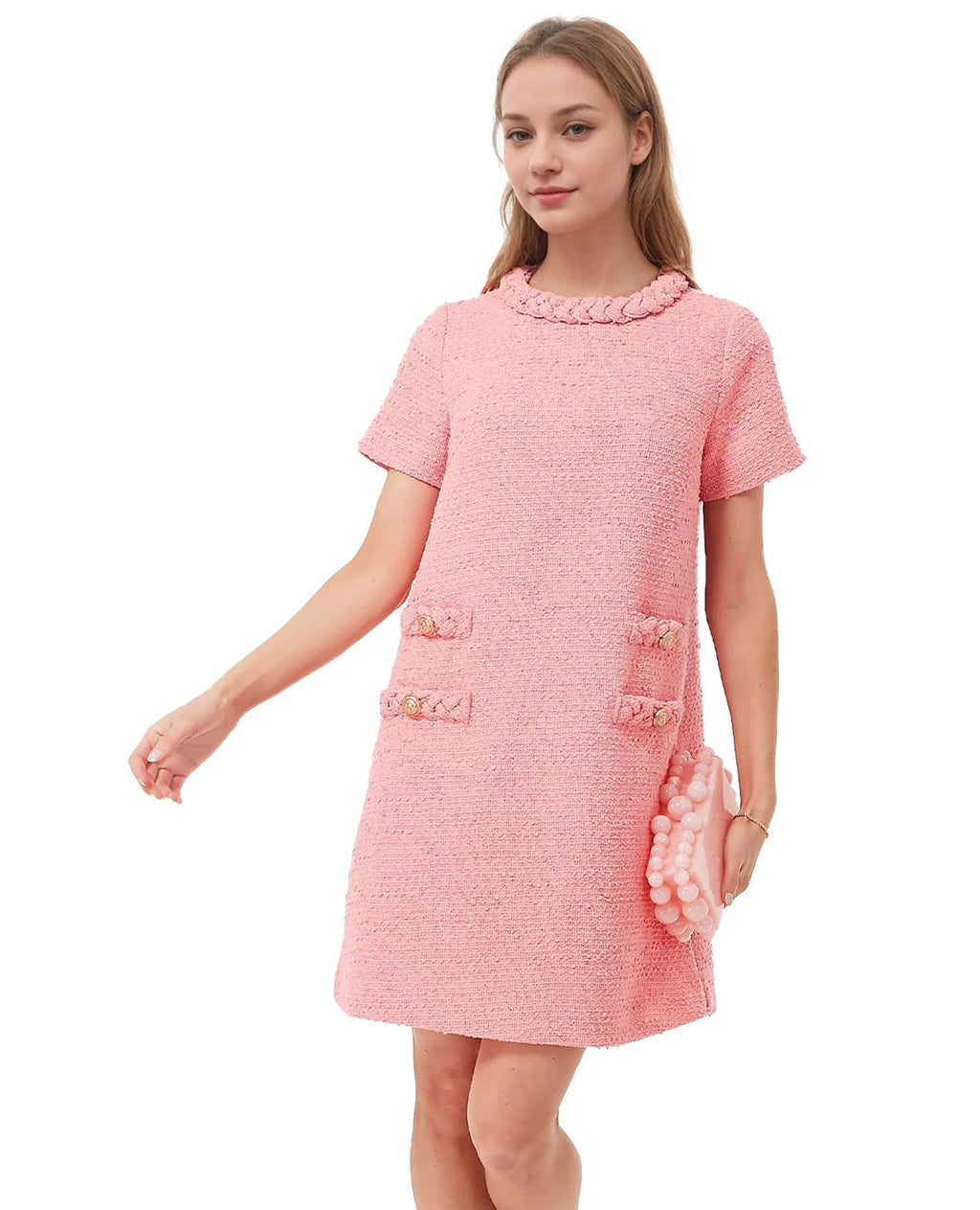 Women's Tweed Jack Dress Tight - RICALOUX