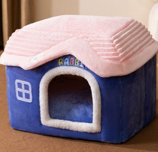 Foldable Dog House Pet Cat Bed Winter Dog Villa Sleep Kennel Removable Nest Warm Enclosed Cave Sofa Pets Supplies - RICALOUX