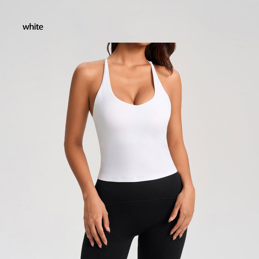 European And American Cross Beautiful Back Yoga Vest Push Up Breast Revealing Fitness Underwear With Breast Pad Yoga Top For Women by Ricaloux