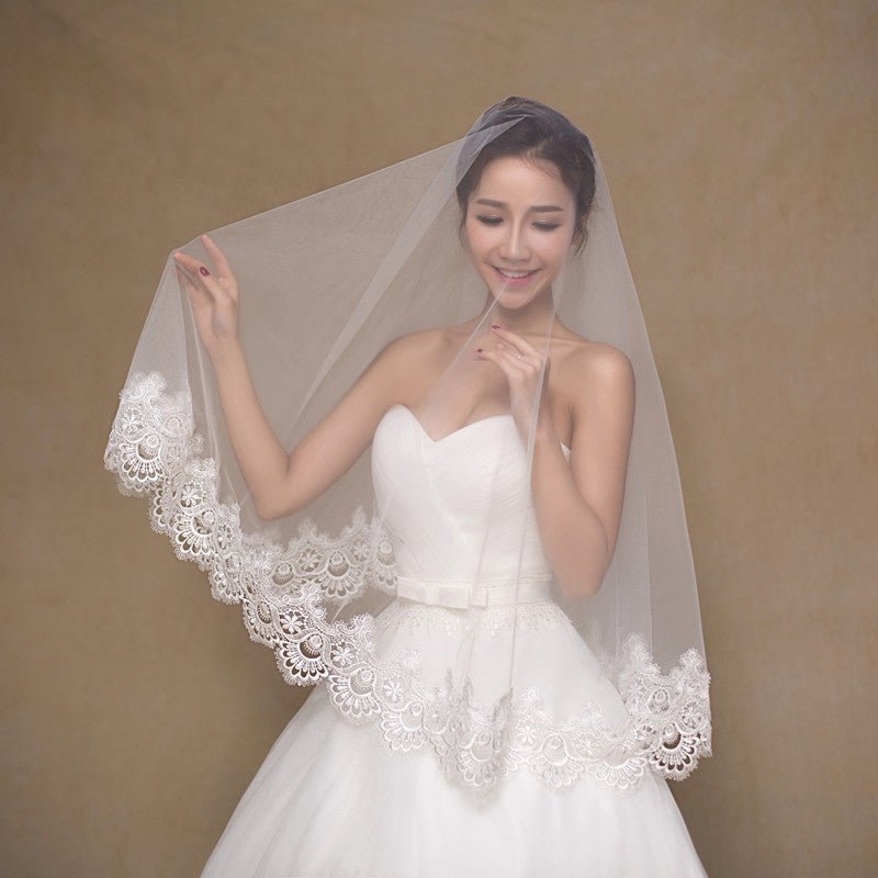 Wholesale White Bride Veil Cheap Wedding Accessories Ready To Ship - RICALOUX