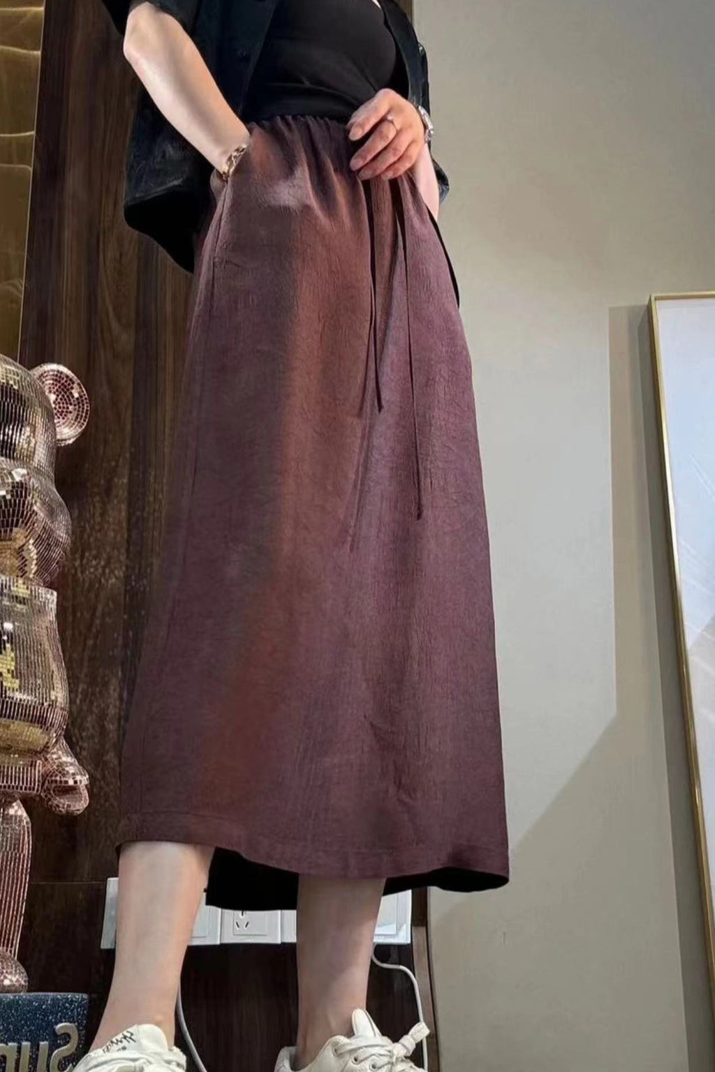 Acetate Satin A-line Skirt Womens Summer New Arrival – Premium 0 | RICALOUX