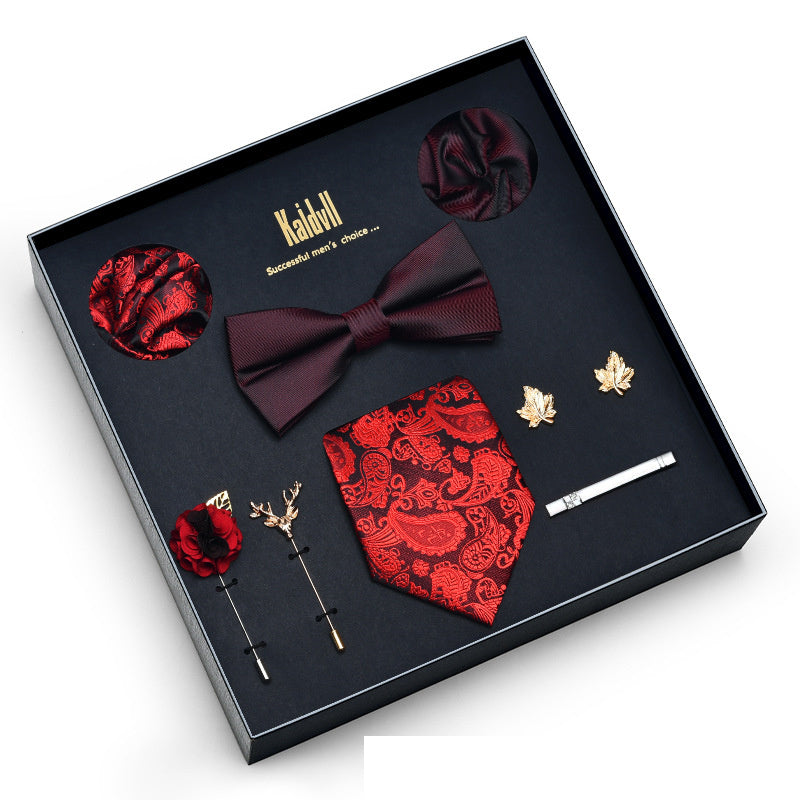 Eight Piece Tie Square Bow Tie Brooch by Ricaloux