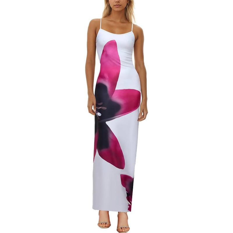 Bodycon Printed Strap Dress European And American Style by Ricaloux