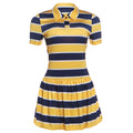 Womens Striped Sporty Short-sleeve Dress With A Lapel Collar by Ricaloux