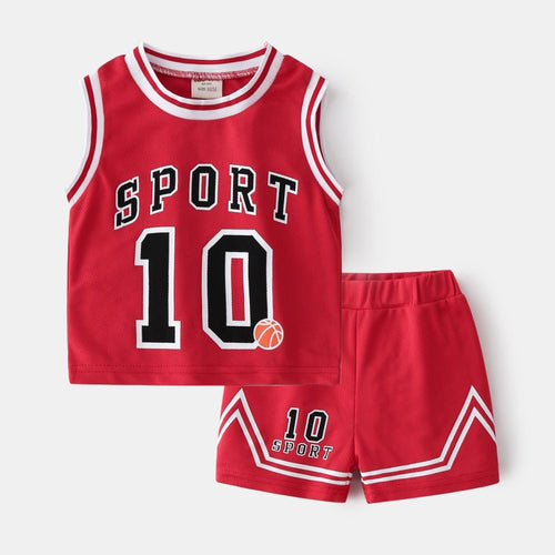 Children's Basketball Clothing Suits Baby Vest Suit Boys Sweatshirt Two-piece Summer Style Tide - RICALOUX