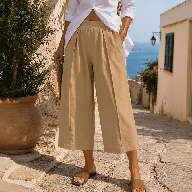 Solid-color Fashionable Loose-fitting Casual Wide-leg Pants – Premium 0 | RICALOUX