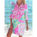 Womens Summer Printed Shirt Resort Beach Blouse – Premium 0 | RICALOUX