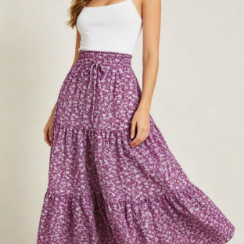 High-waisted A-line Skirt Bohemian-style Printed Flared Skirt – Premium 0 | RICALOUX